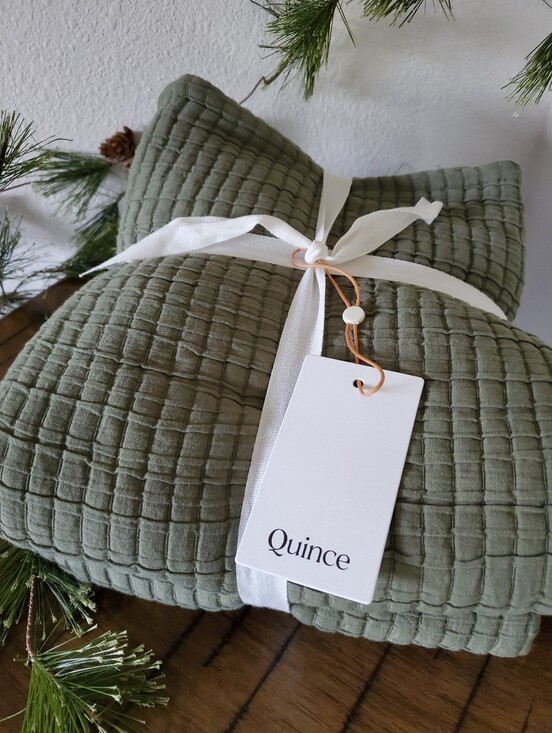 Quince Other - NWT Quince Organic Ribbed Cotton King Pillow Shams Olive Green Set